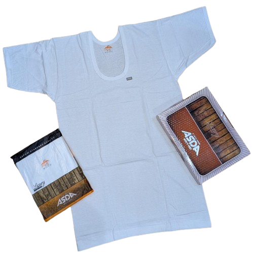 ASDA, PC Cotton Vest – Half Sleeves (3 Pcs Box Pack)