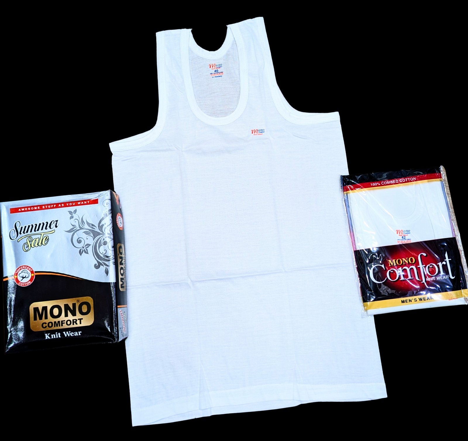MONO COTTON VEST SLEEVELESS 